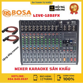 Bàn Mixer karaoke sân khấu BOSA LIVE 1202FX, Tích hợp bộ xử lý effect Dsp Alesis 100 chương trình hiệu ứng cực hay