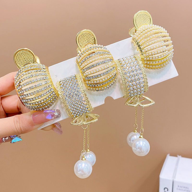 Kẹp Tóc Đính Đá Ngọc Trai Phối Tua Rua Xinh Xắn Cho Bé Gái