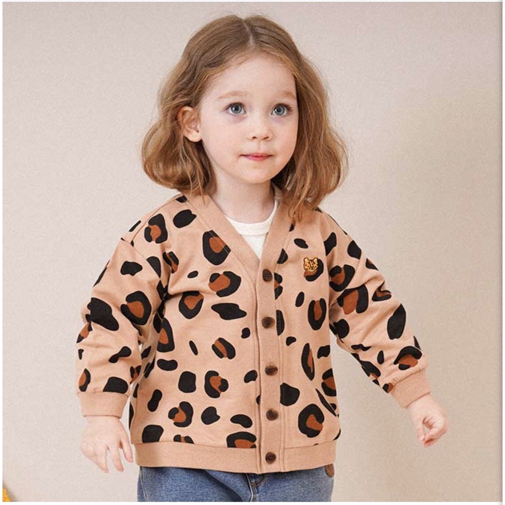Áo cardigan nỉ da cá beo em bé Moli. HA3830
