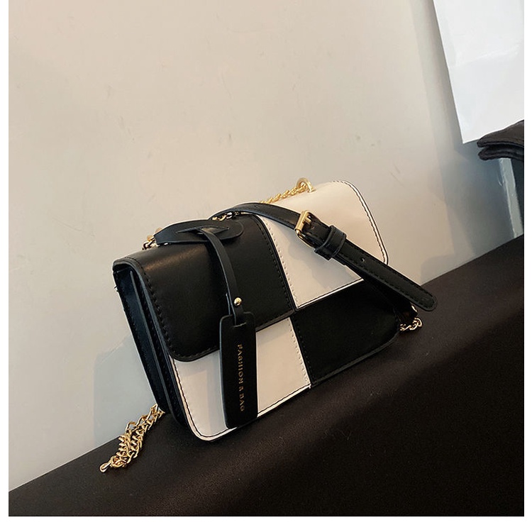 Túi Đeo Chéo Hình Vuông Nhỏ Màu Trắng Đen Phong Cách Hàn Quốc Thời Trang Cho Nữ