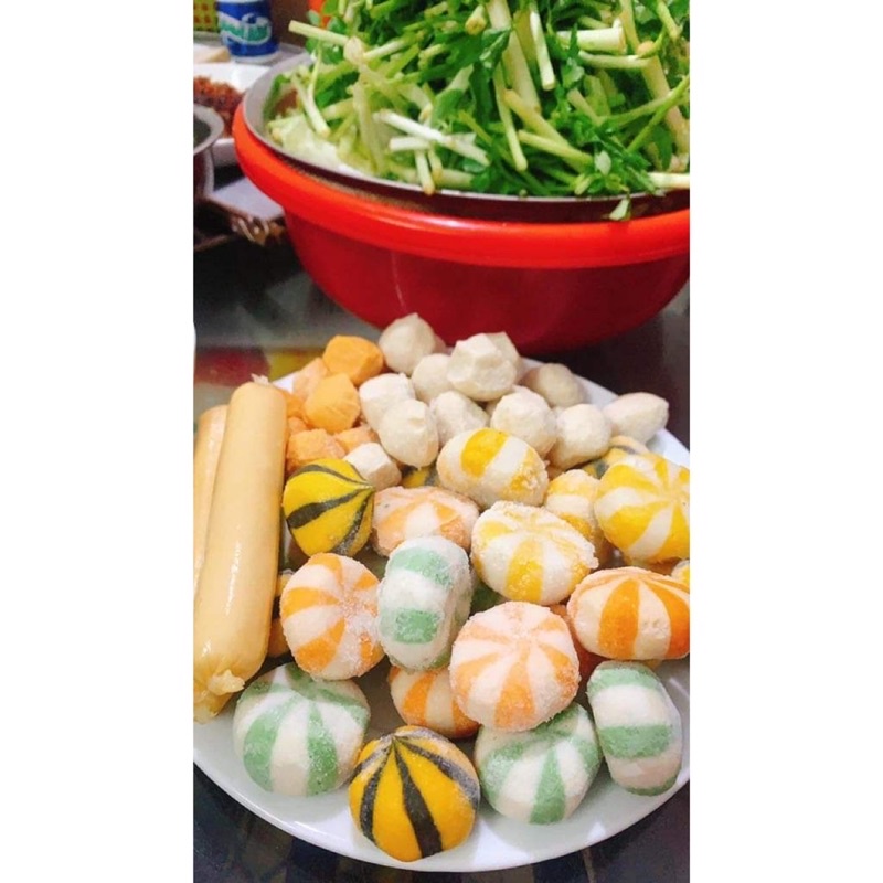 Viên bánh bao trứng nhím thả lẩu việt Lacusina gói 500g