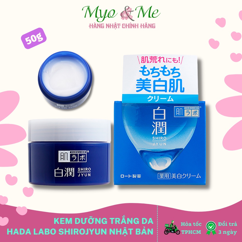 Kem dưỡng trắng da Hada Labo Shirojyun màu xanh cấp ẩm, dưỡng trắng Nhật Bản - 50g