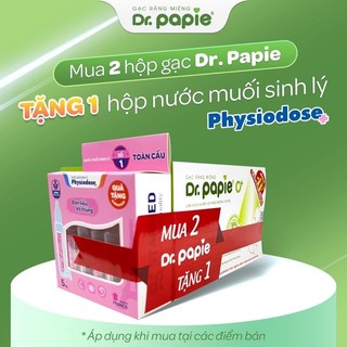 combo 2 Hộp Gạc Rơ Lưỡi Dr.Papie Tiêu Chuẩn 5SAO, Làm Sạch Răng, Lưỡi, Nướu và Khoang Miệng Cho Bé