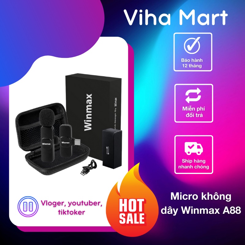 Micro không dây cài áo Winmax A88