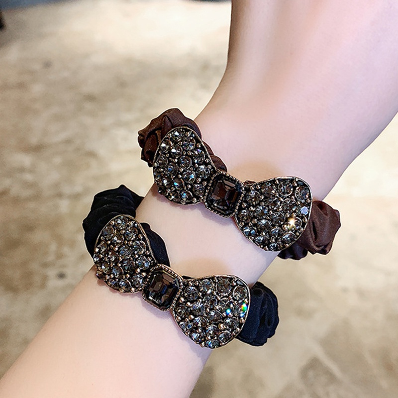 Dây Cột Tóc Co Giãn Đính Đá Pha Lê Lấp Lánh Thời Trang Cho Nữ JP5