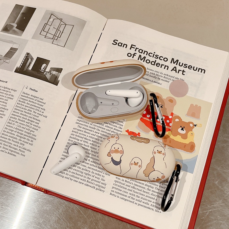 Vỏ Bảo Vệ Hộp Sạc Tai Nghe HUAWEI Freebuds SE Hình Trái Đào / Phi Hành Gia / Gấu Dễ Thương Cho Cặp Đôi