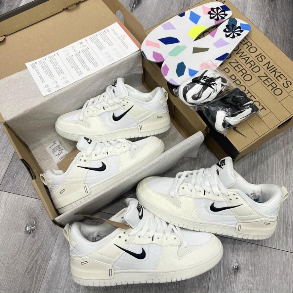 Giày Nike SB Dunk Low Disrupt 2 ‘Pale Ivory Black’ DH8568 Trắng móc đen, 𝗝𝗼𝗿𝗱𝗮𝗻 1 𝗦𝗕 𝗗𝘂𝗻𝗸 𝗟𝗼𝘄 𝗗𝗶𝘀𝗿𝘂𝗽𝘁 𝟮 𝗚𝗥𝗘𝗘𝗡 𝗫𝗮𝗻𝗵 𝗟𝗮́