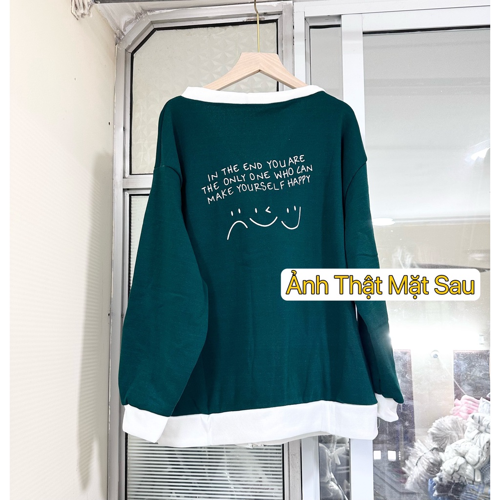 Áo Khoác Cardigan W Xanh Mặt Cười Ulzzang