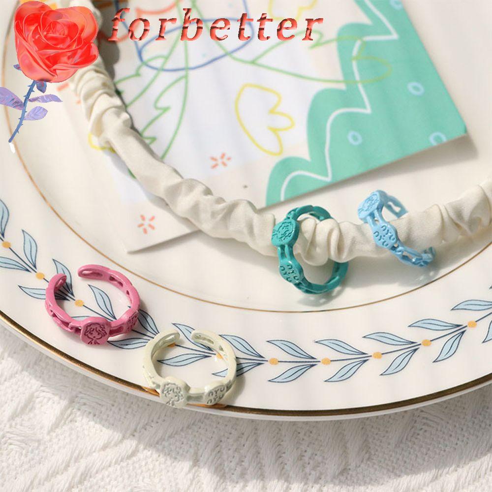 Nhẫn Hở Hình Hoa Tulip / Thái Cực Quyền / Trái Tim Bằng Hợp Kim Tráng Men Thời Trang Hàn Quốc Cho Nữ