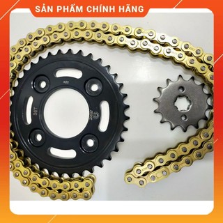 Nhông sên dĩa wave rs, wave alpha, wave s100,... nhông dĩa đen - sên vàng