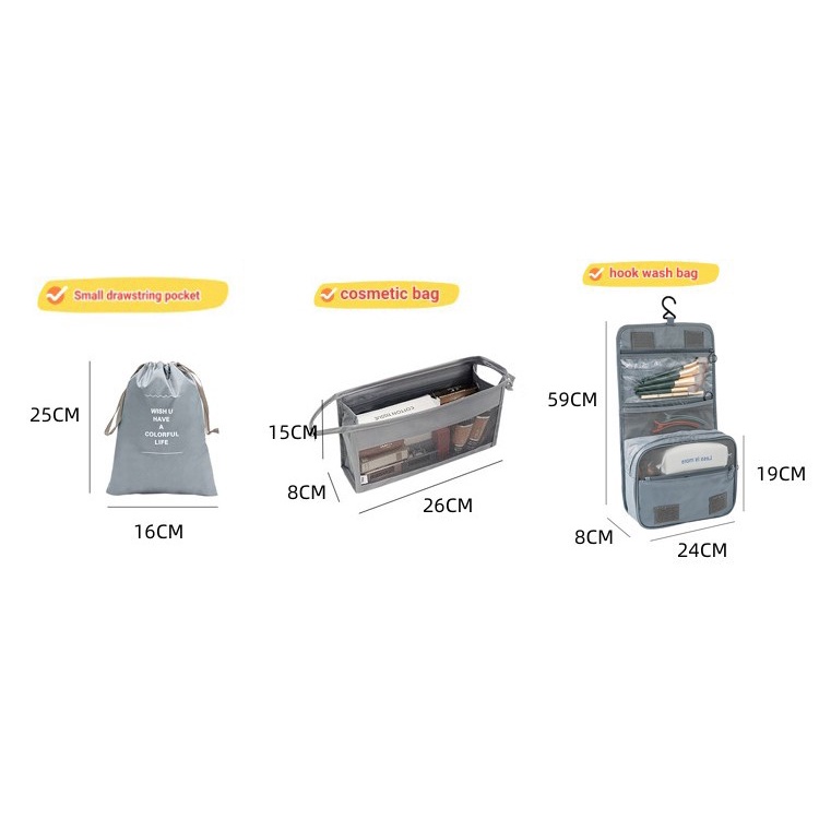 Túi Đựng Quần Áo / Vớ Có Khóa Kéo Tiết Kiệm Không Gian Tiện Dụng Mang Theo Du Lịch