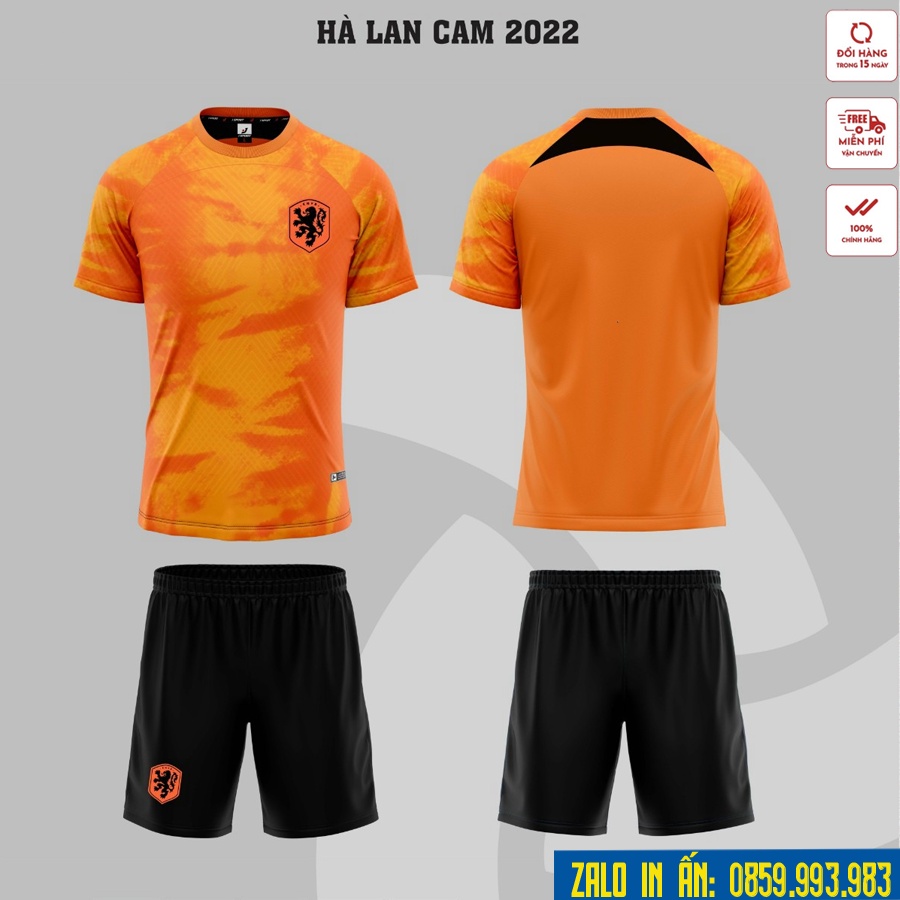 Bộ Quần Áo Bóng Đá Hà Lan Cam Thun Lạnh Cao Cấp Mới Nhất A25