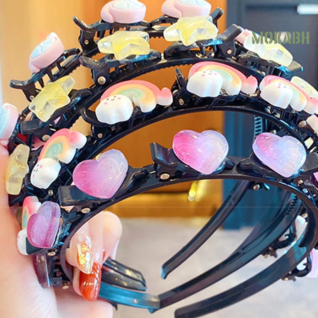 [mokabh] Băng Đô Cài Tóc Co Giãn Nhiều Họa Tiết Dâu Tây Nhiều Màu Sắc Dễ Thương Dành Cho Bé Gái