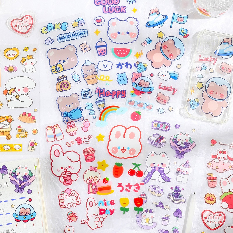 Bộ sticker, hình dán cute dùng trang trí Nhật ký nhiều hình dễ thương