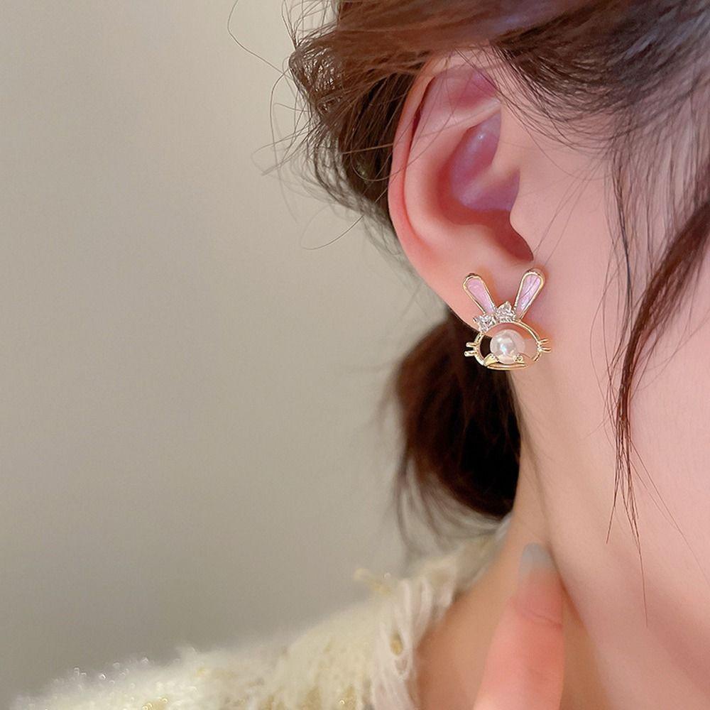 Khuyên Tai Hình Thỏ Phong Cách Hàn Quốc Dễ Thương Dành Cho Nữ