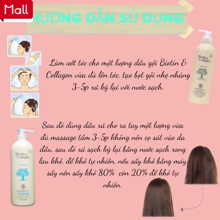 Biotin Collagen - Cặp Dầu Gội Biotin Collagen Trắng 1000ml | Biotin Collagen Giảm Rụng Tóc, Kích Mọc Tóc, Phục Hồi Tóc | BigBuy360 - bigbuy360.vn