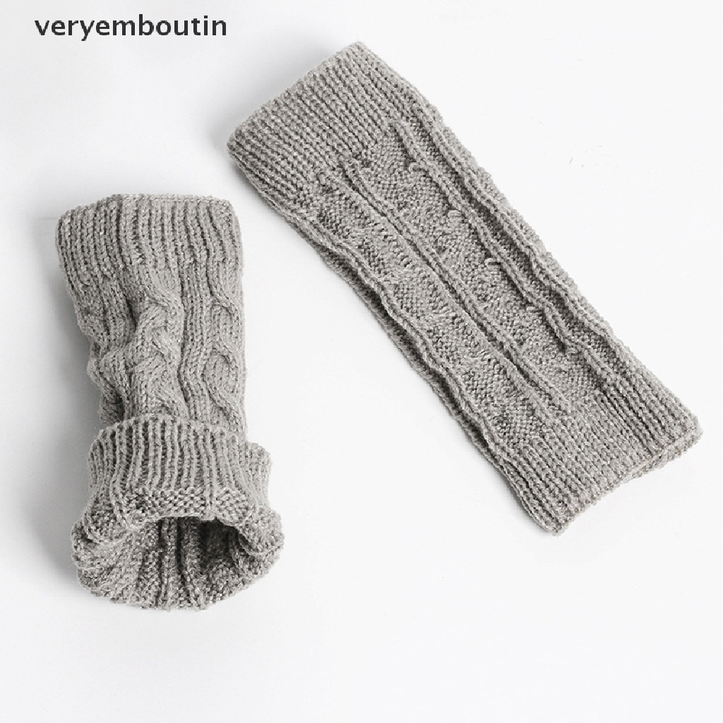 1 Đôi Găng Tay Len Hở Ngón Mềm Mại Giữ Ấm Mùa Đông