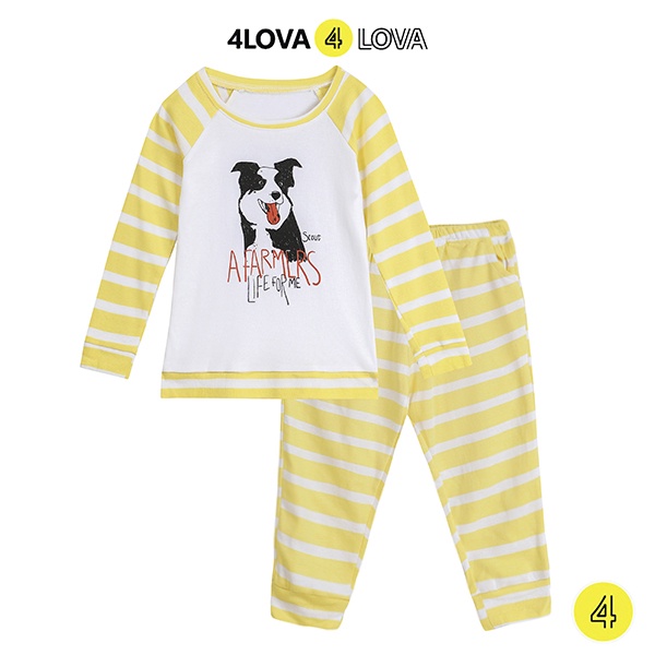 Bộ quần áo dài tay thu đông cho bé 4LOVA chất cotton mềm mại an toàn cho da nhạy cảm, hàng chính hãng