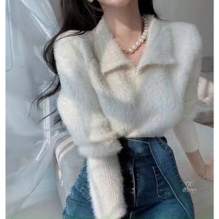 Áo len lông cổ bẻ hàng QC