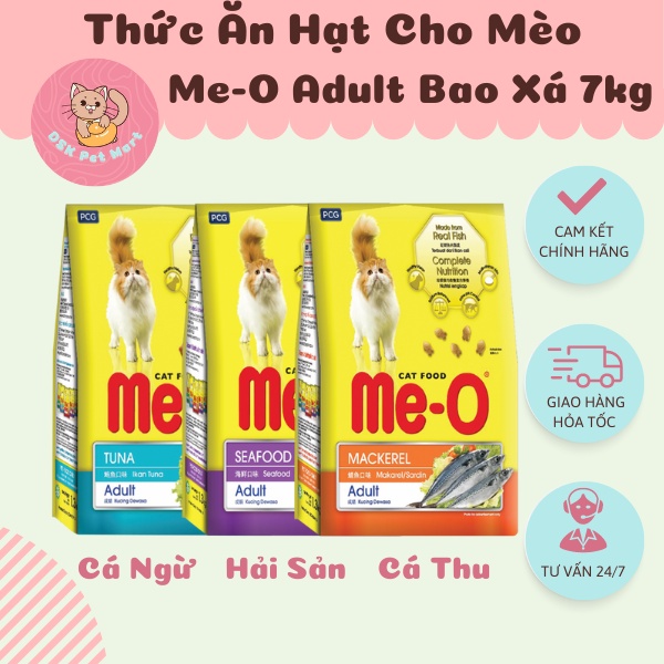 Thức Ăn Hạt Cho Mèo Me-O Adult - Bao 7kg