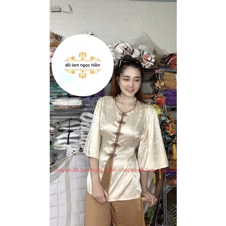 Mẫu Đồ Lam Bà Ba Viền Nút Hoa Đủ Màu Chất Gấm Lụa Đủ Size