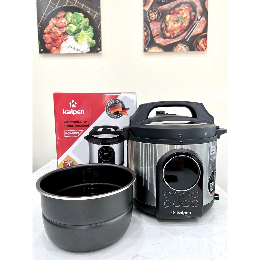 Nồi áp suất điện tử Kalpen 3201, 5L cùng 11 chế độ nấu, hệ thống xả áp độc lập, bảo hành 2 năm