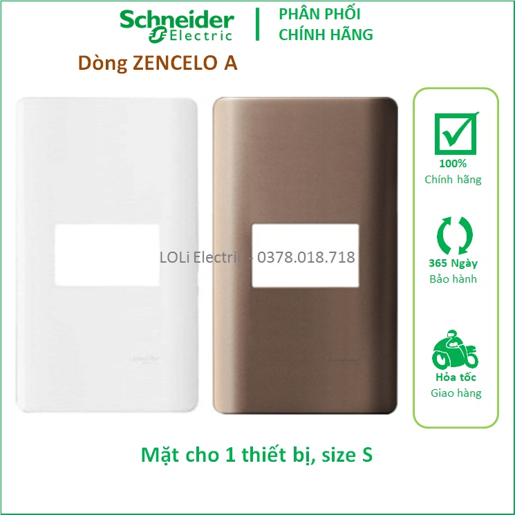 MẶT NẠ ĐƠN 1 THIẾT BỊ CÔNG TẮC Ổ CẮM ZENCELO A A8401S_WE_G19 A8401S_SZ_G19 SIZE S SCHNEIDER - LOLi E