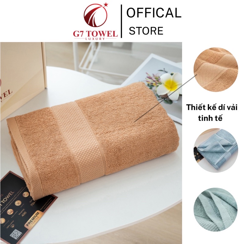 Khăn tắm cotton cao cấp G7WT05 kích thước 70x140cm dùng cho Spa, khách sạn, gia đình - 100% cotton nhập khẩu.