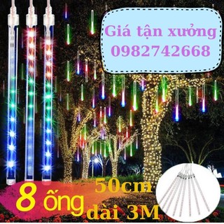Đèn led thả ngoài trời sao băng, đèn led sao băng trang trí chùm 8 thanh 1 thanh dài 50cm, chống nước tuyệt đối