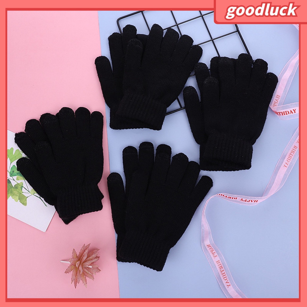 1 Đôi Găng Tay Toàn Ngón Chống Gió Bằng Acrylic Co Giãn Thoải Mái Có Thể Giặt Sạch Cho Trẻ Em