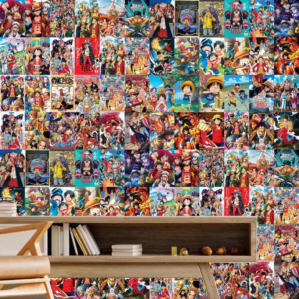 50 Tờ Tranh Decal Dán Tường Poster One Piece Chống Nước decor góc học tập, phòng ngủ, quán. PT04