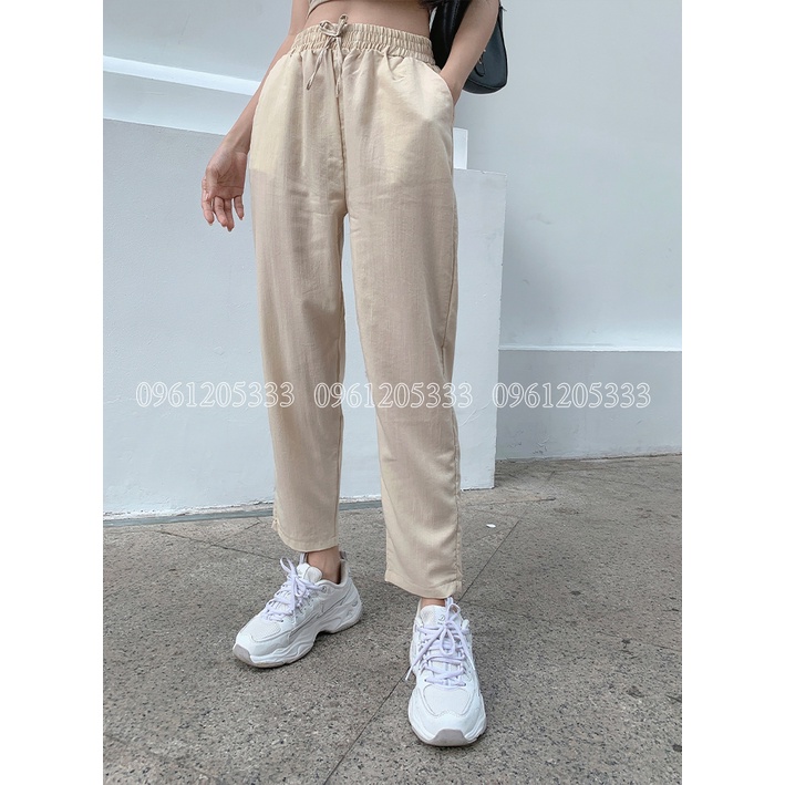 Quần Baggy Đũi Xước Nhật Nữ Dài Thoáng Mát Phong Cách Dạo Phố - MAC BOUTIQUE