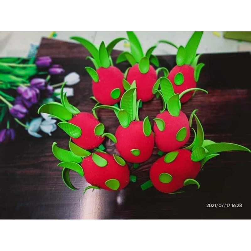 quả thanh Long bằng nỉ( đồ chơi rau củ quả bán hàng mầm non và tiểu học)