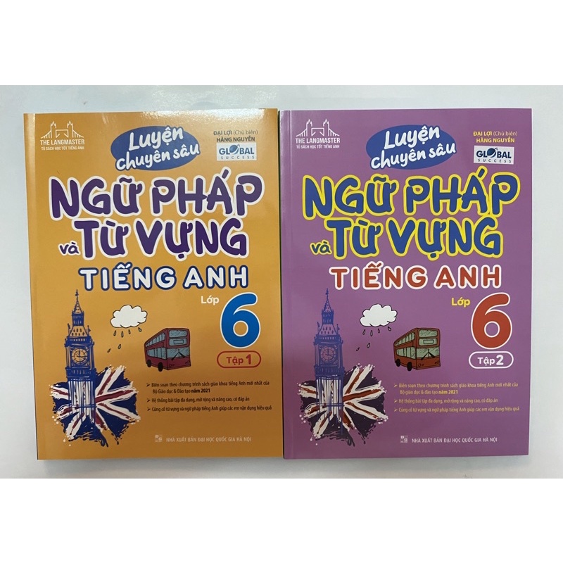 Sách - Combo luyện chuyên sâu ngữ pháp và từ vựng tiếng anh lớp 6 (T1+T2)