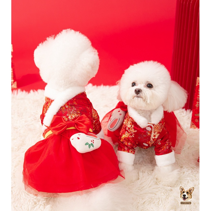 Áo Tết Thú Cưng 2023 - Quần áo Tết Chó Mèo - Áo Mèo Tết