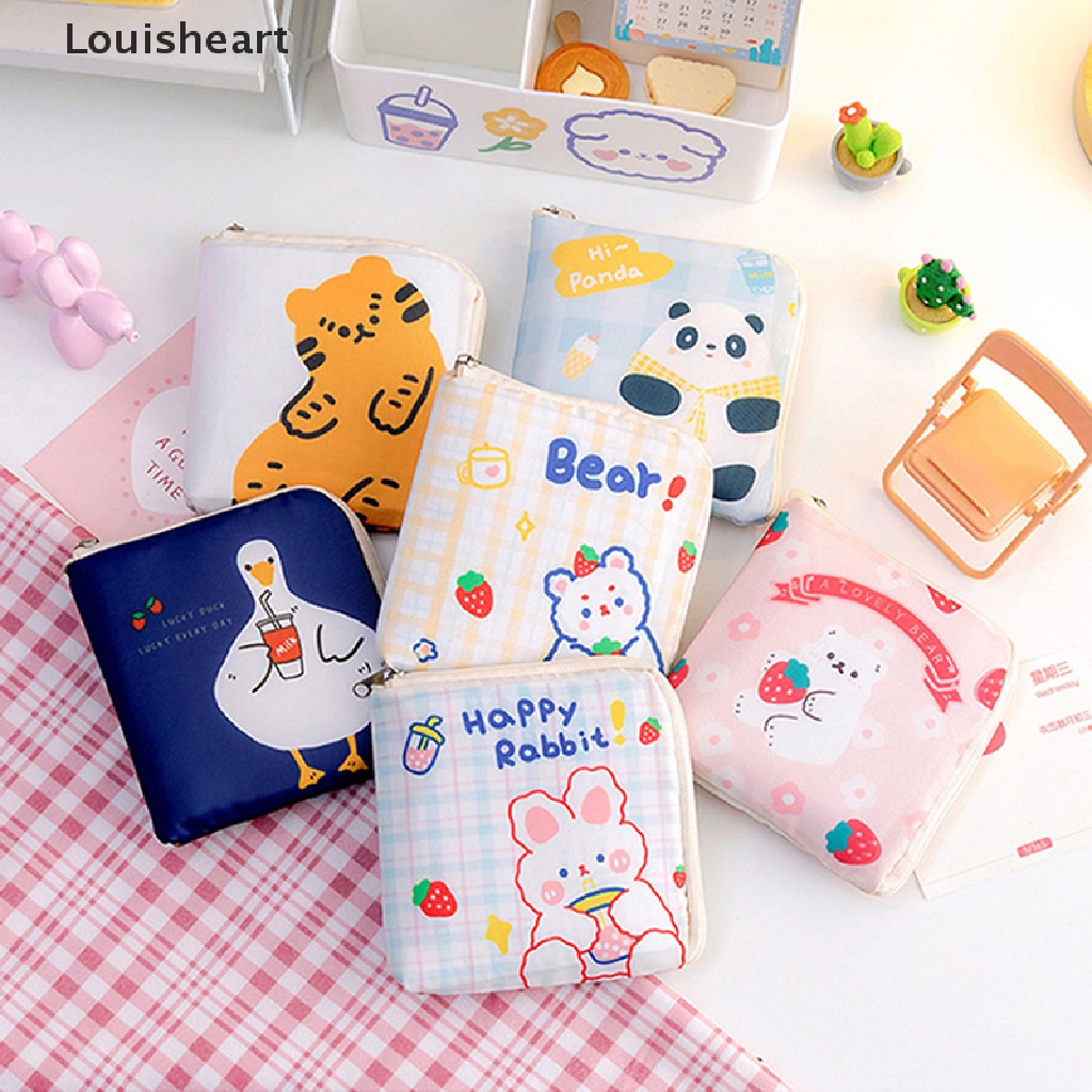 Louisheart Túi Đựng Khăn Giấy Vệ Sinh Mỹ Phẩm Tiền Xu Họa Tiết Tampon Hoạt Hình Di Động Tiện Lợi Du Lịch TFG