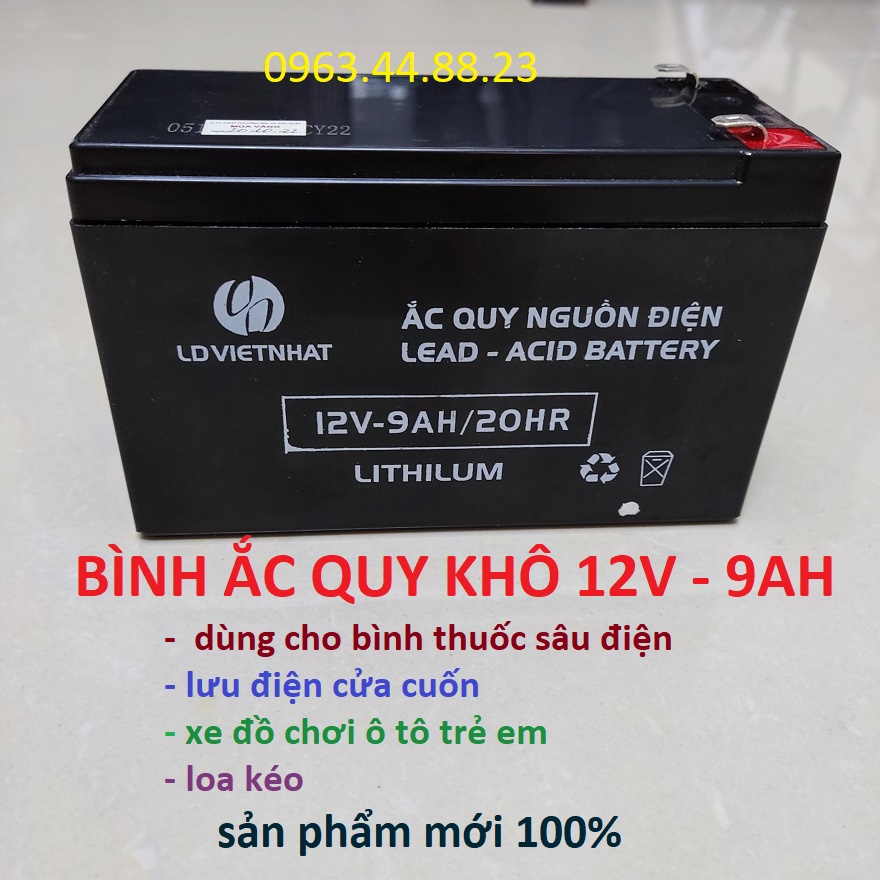 Bình ắc quy khô 9AH/12V Cam kết Hàng chính hãng