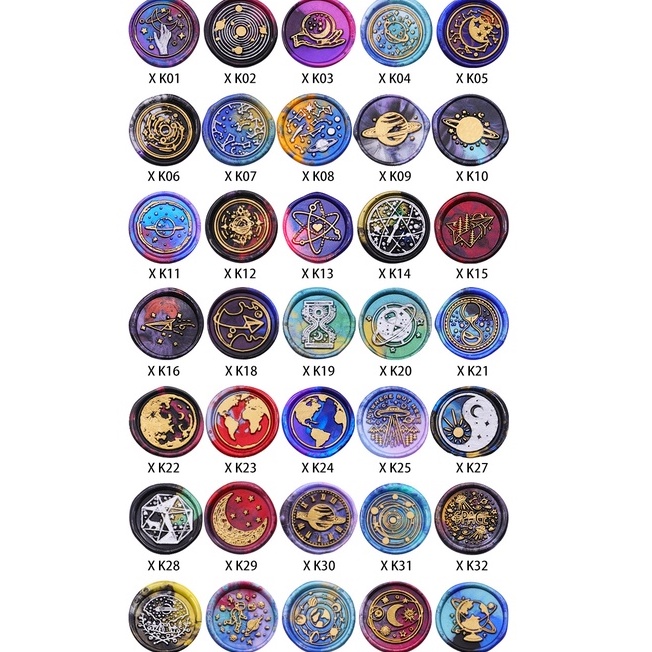 Đầu Con Dấu Niêm Phong Bì Thư Bằng Đồng Họa Tiết Bầu Trời Sao