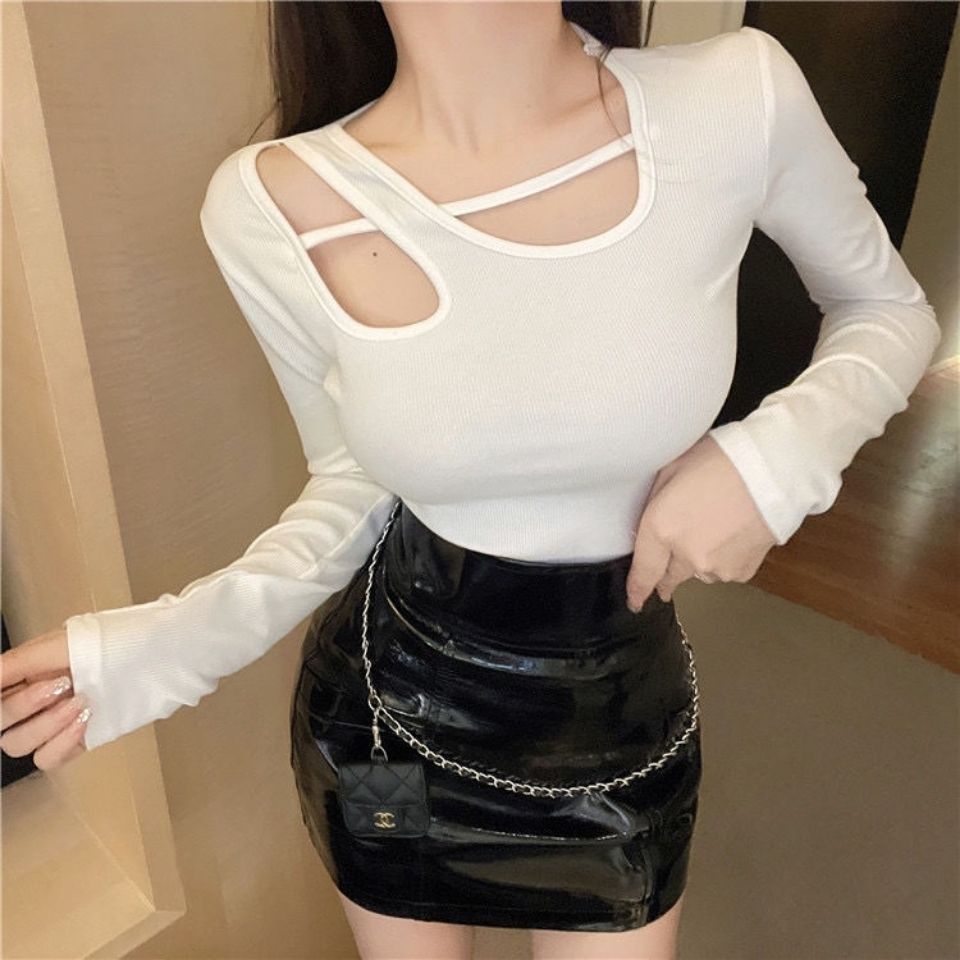 Áo thun COZOKC tay dài dáng ôm kiểu dáng đơn giản hợp thời trang
