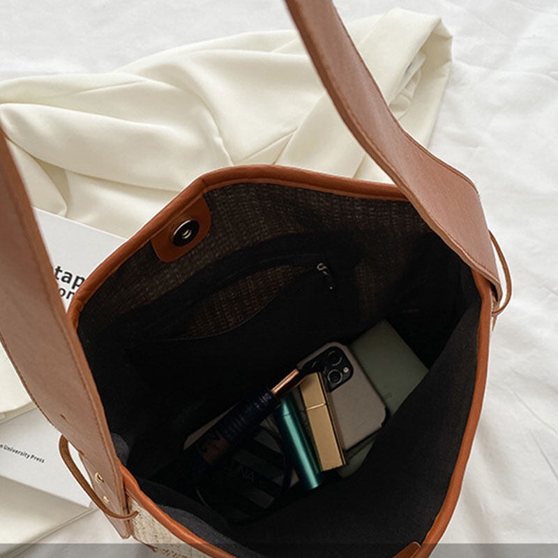 MISCHA Túi Xách Đan Rơm Thời Trang Nữ Tính