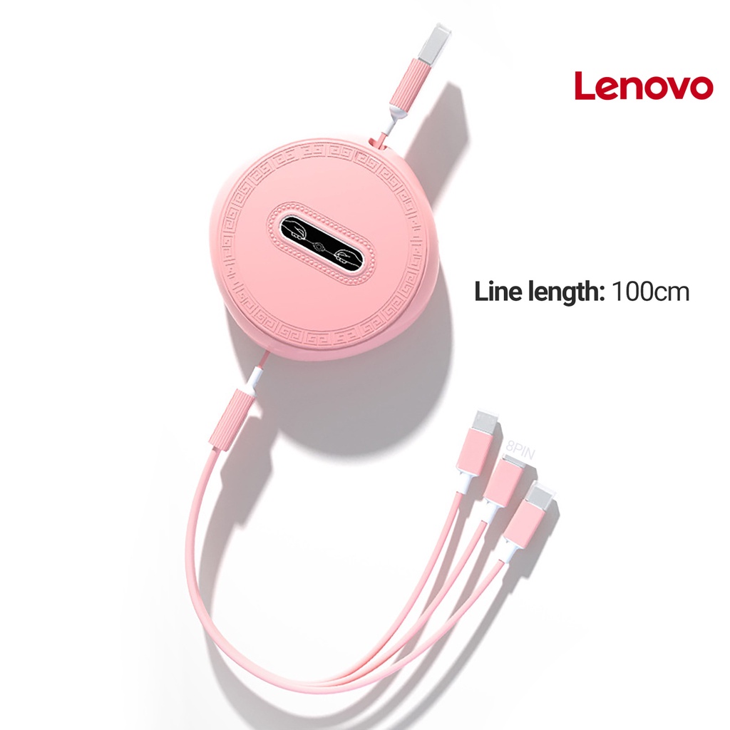 Dây cáp sạc nhanh LENOVO KC-Data 3 trong 1 8Pin / Micro USB / Type-C đa năng tiện dụng