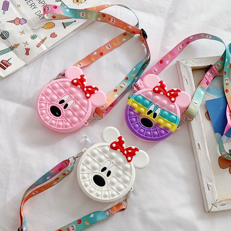 Túi đeo chéo pop-it cho bé ,Hình dễ thương , chất liệu cao su non mềm mại [Ảnh thật , hàng sẵn]