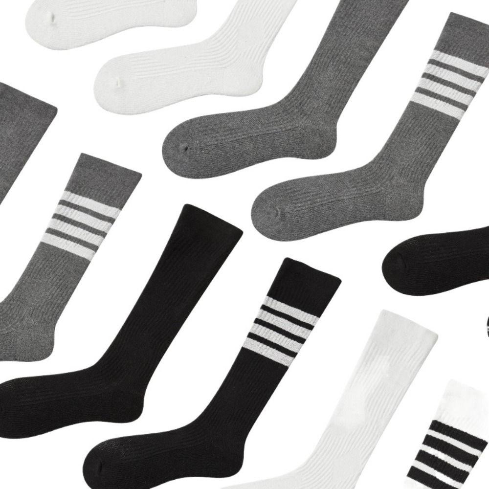 FALLFORBEAUTY Vớ Thể Thao Dài Qua Gối Kẻ Sọc Nhiều Màu Ấm Áp Phong Cách Harajuku JK Cho Nữ