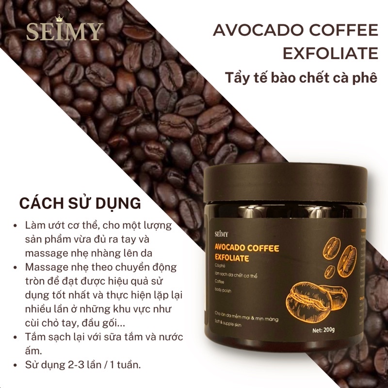 Tẩy Tế Bào Chết Cà Phê Body Seimy - Avocado Coffee Exfoliate | BigBuy360 - bigbuy360.vn