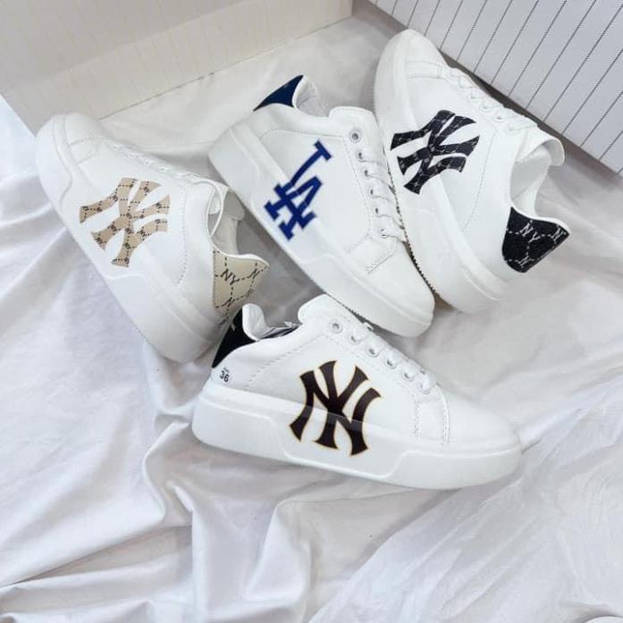 Giày Thể Thao 𝐌𝐂 𝐐𝐔𝐄𝐄𝐍 Giày Unisex Nam Nữ Đế Độn Trắng Tăng Chiều Cao 4 cm MLB Chunky MCQ NY LA