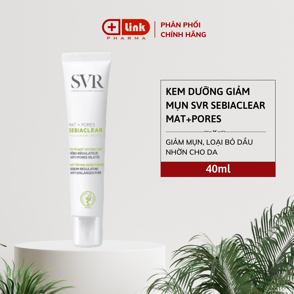 Kem dưỡng da giảm mụn SVR SEBIACLEAR Mat + Pores Kem dưỡng thu nhỏ lỗ chân lông, điều tiết bã nhờn (40ml)