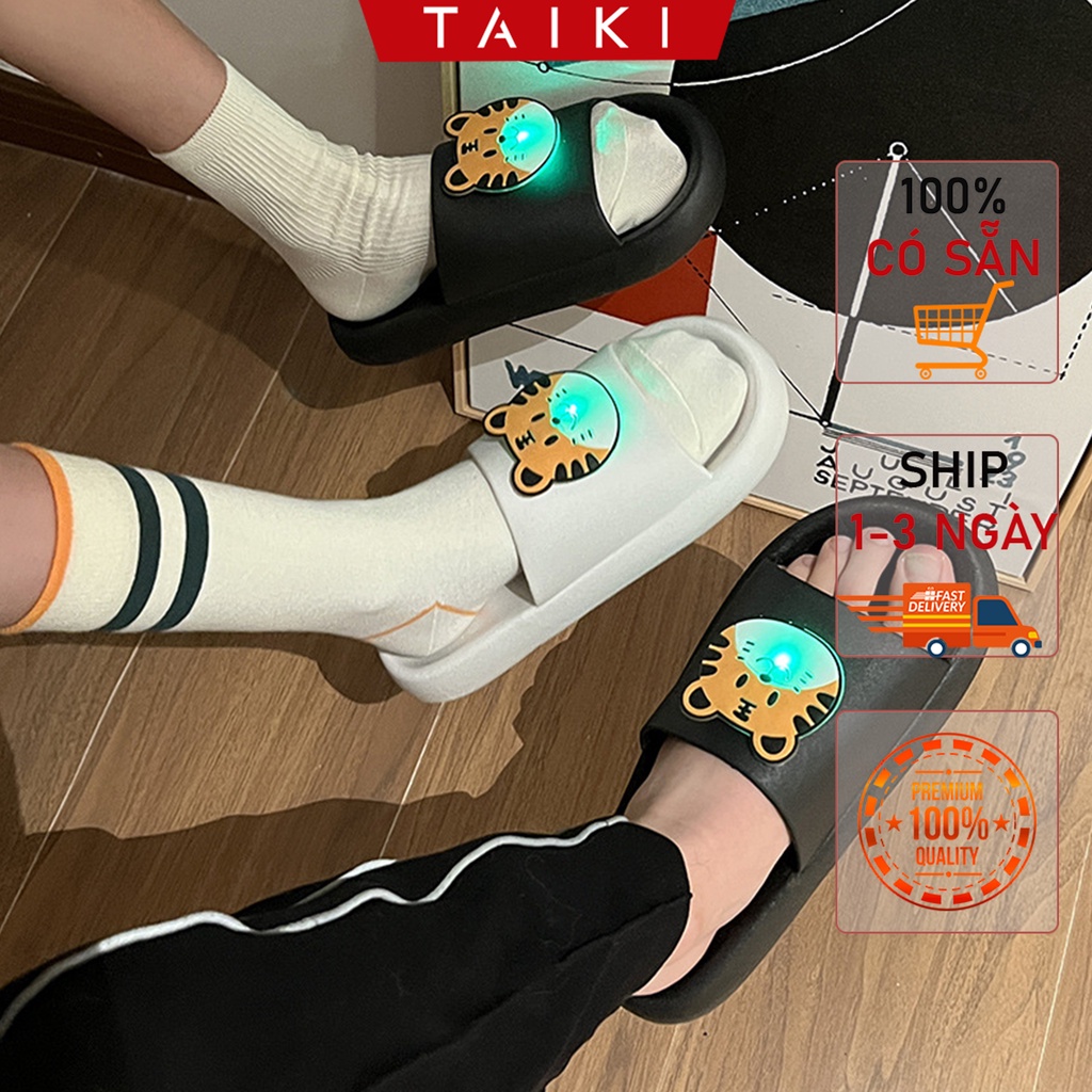 Dép Có Đèn Led Phát Sáng nam nữ TAIKI, Dép Lê chất liệu cao su non không  mùi, chống trơn trượt