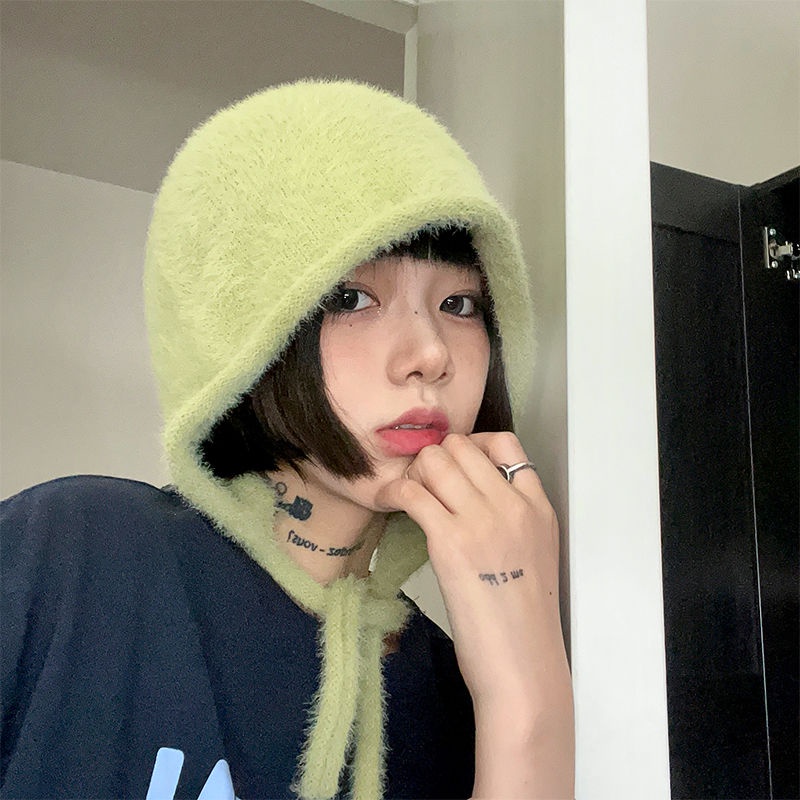 Mũ Len Trùm Tai Giữ Ấm Thiết Kế Dễ Thương Cho Nữ