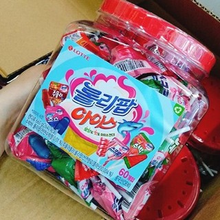 Kẹo mút Lotte 4 vị trái cây Hàn Quốc, kẹo mút cho bé vị dâu, dưa hấu, cola, soda