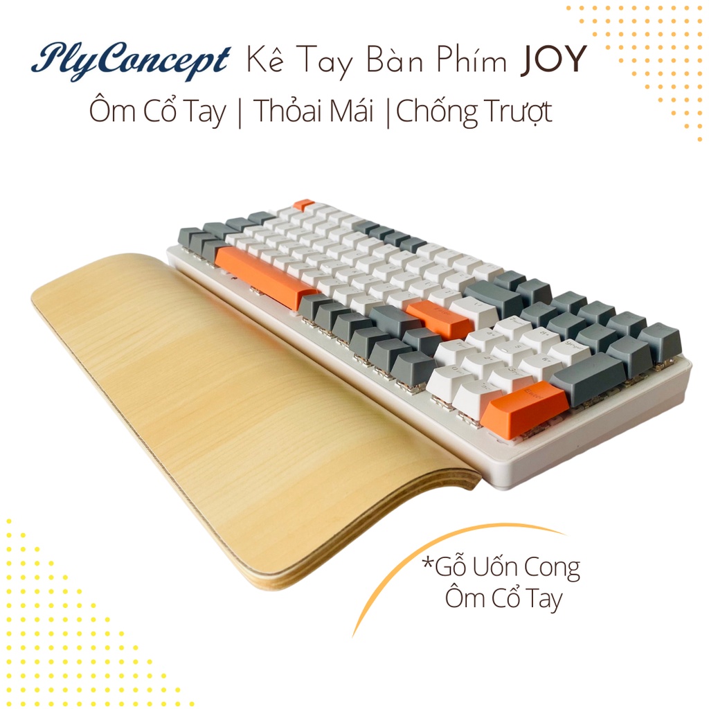 Kê Tay Bàn Phím Cơ, Gỗ Uốn Cong, Chống Mỏi Cổ Tay Thoải Mái Làm Việc, Chơi Game - PlyConcept Joy Palm Rest | BigBuy360 - bigbuy360.vn